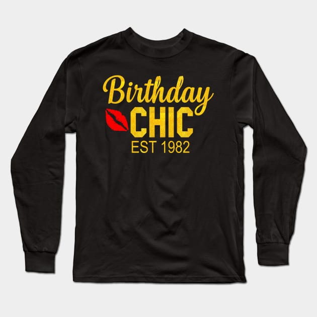 Birthday chic Est 1982 Long Sleeve T-Shirt by TEEPHILIC